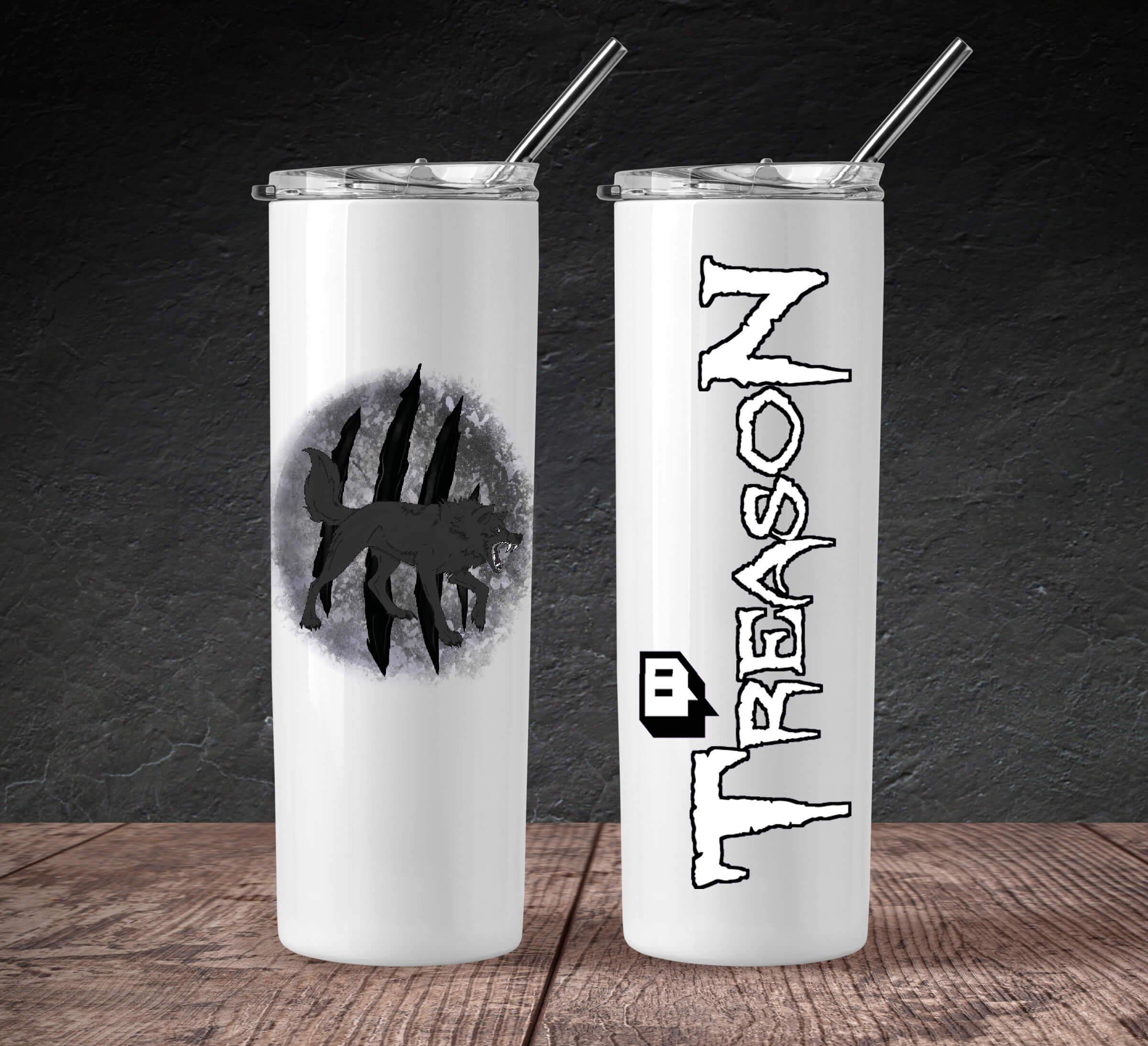 Treason Wolf Moon Skinny Tumbler