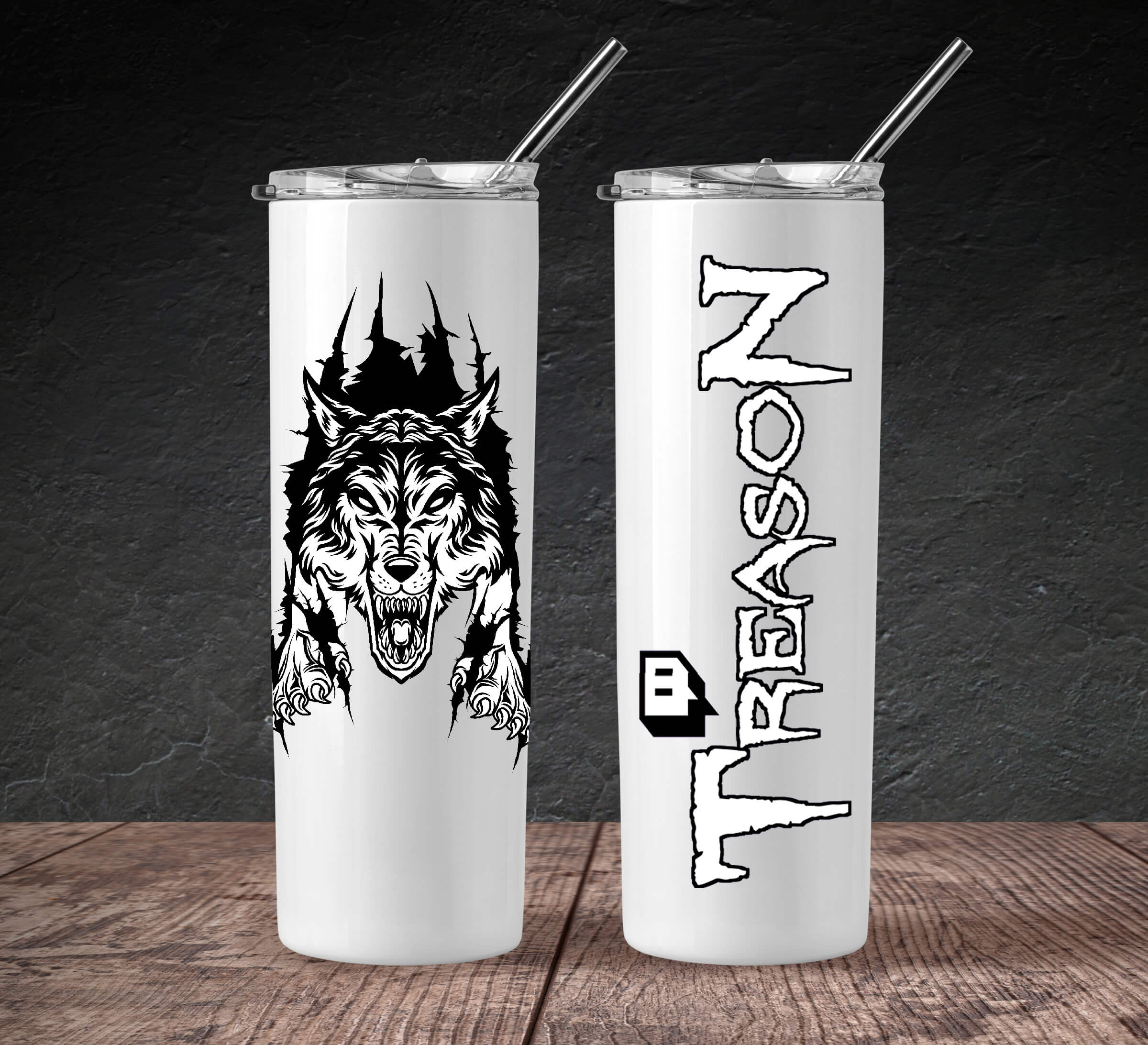 Treason Wolf Tear Skinny Tumbler