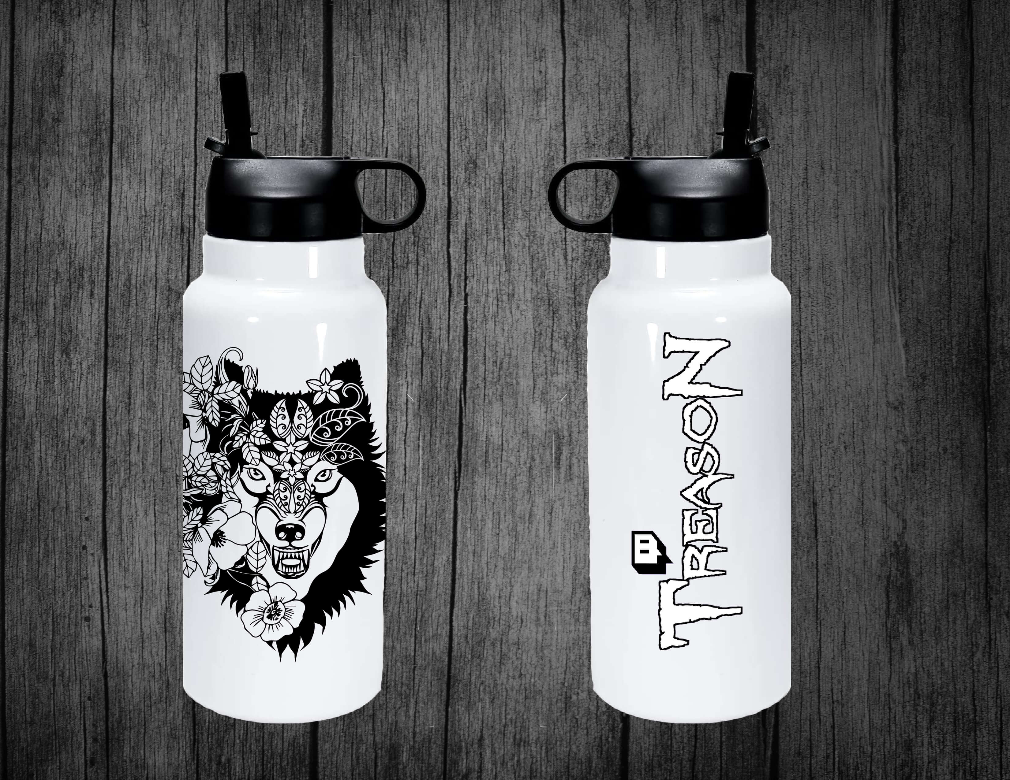 Treason Flower Wolf Sports Bottle